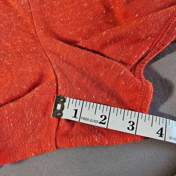 Womens Sweat Shorts Size Small Orange Elastic Waist Pockets Drawstring Workout - Picture 8 of 11